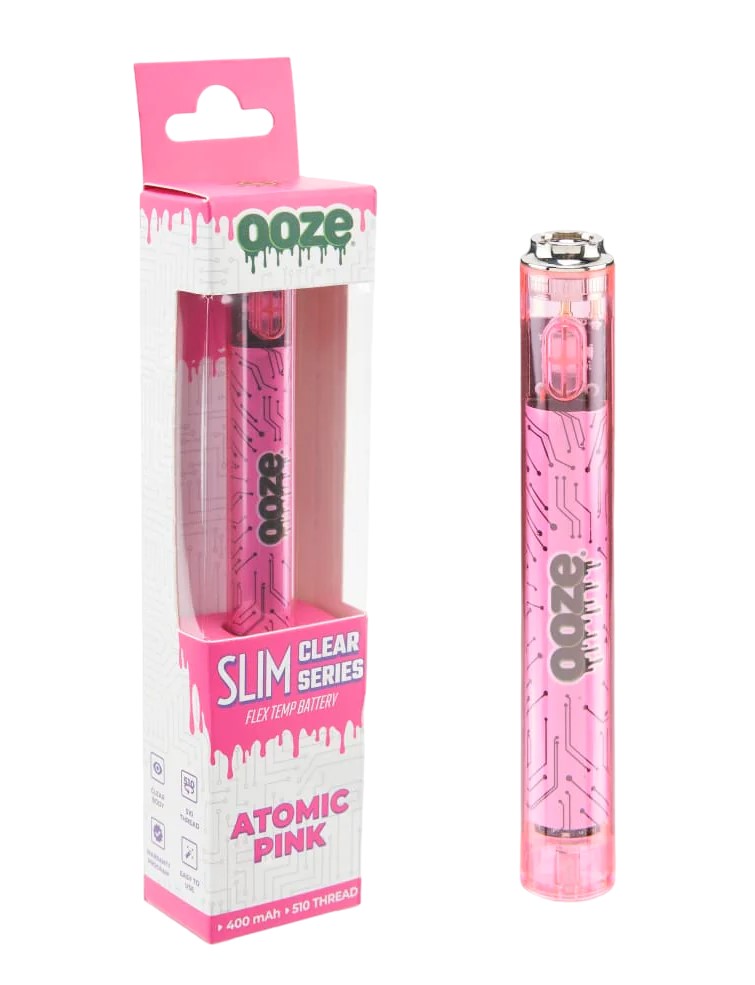 Ooze - Slim - Clear Series - Flex Temp Battery - Atomic Pink