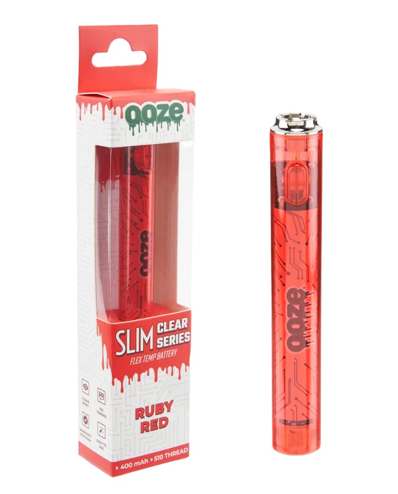 Ooze - Slim - Clear Series - Flex Temp Battery - Ruby Red