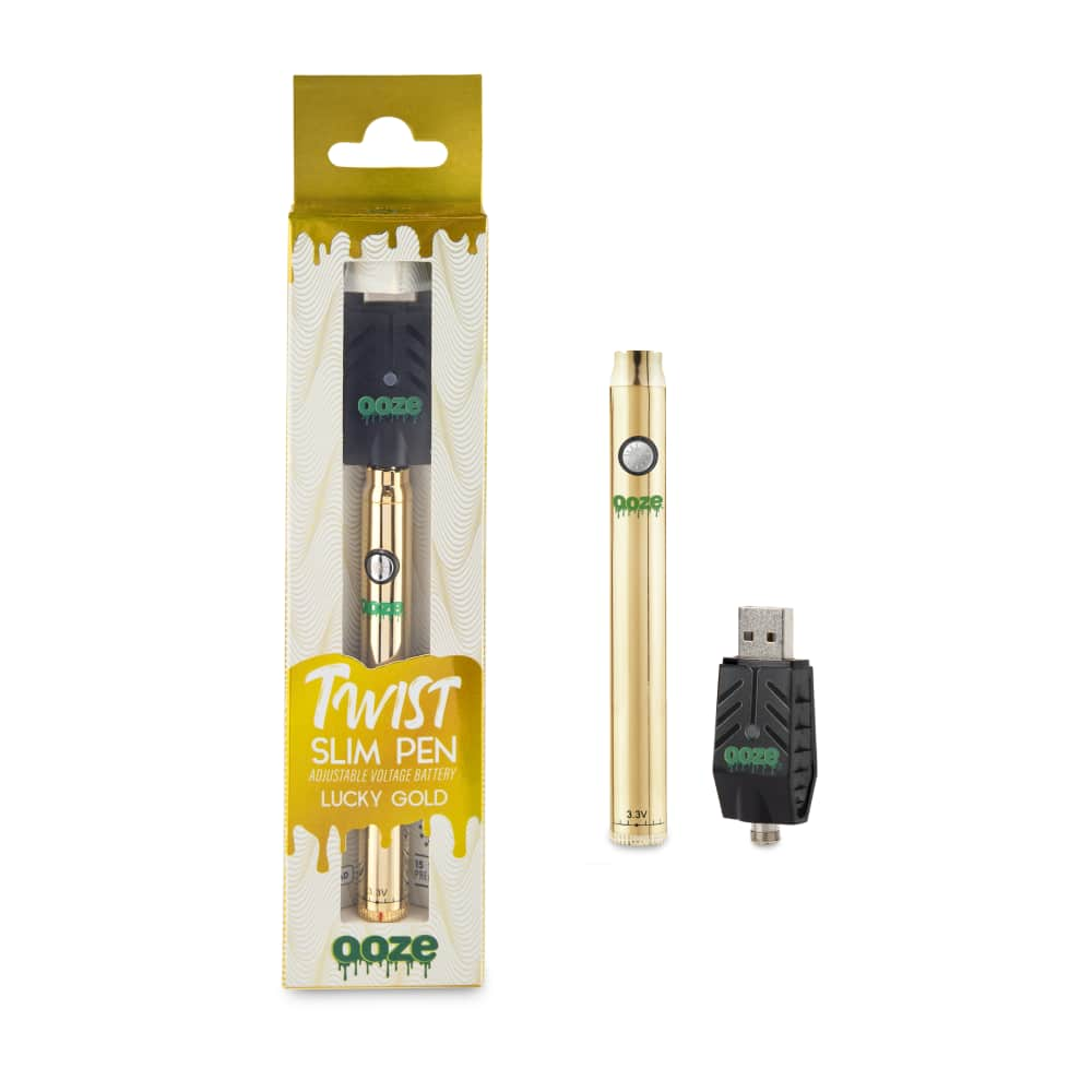 Ooze - Twist Slim Pen - 320 mAh Flex Temp Battery - Lucky Gold