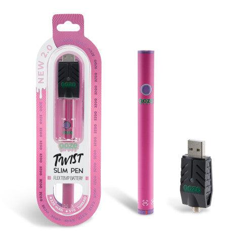 Ooze - Twist Slim Pen 2.0 - 320 mAh Flex Temp Battery - Atomic Pink