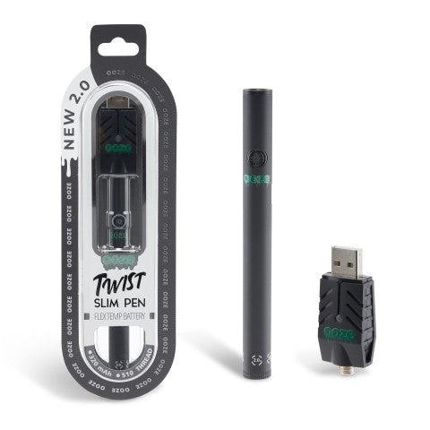 Ooze - Twist Slim Pen 2.0 - 320 mAh Flex Temp Battery - Panther Black