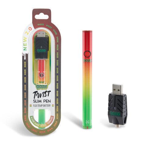 Ooze - Twist Slim Pen 2.0 - 320 mAh Flex Temp Battery - Rasta