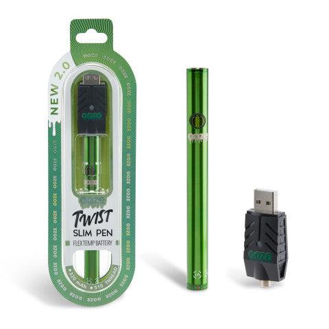 Ooze - Twist Slim Pen 2.0 - 320 mAh Flex Temp Battery - Slime Green