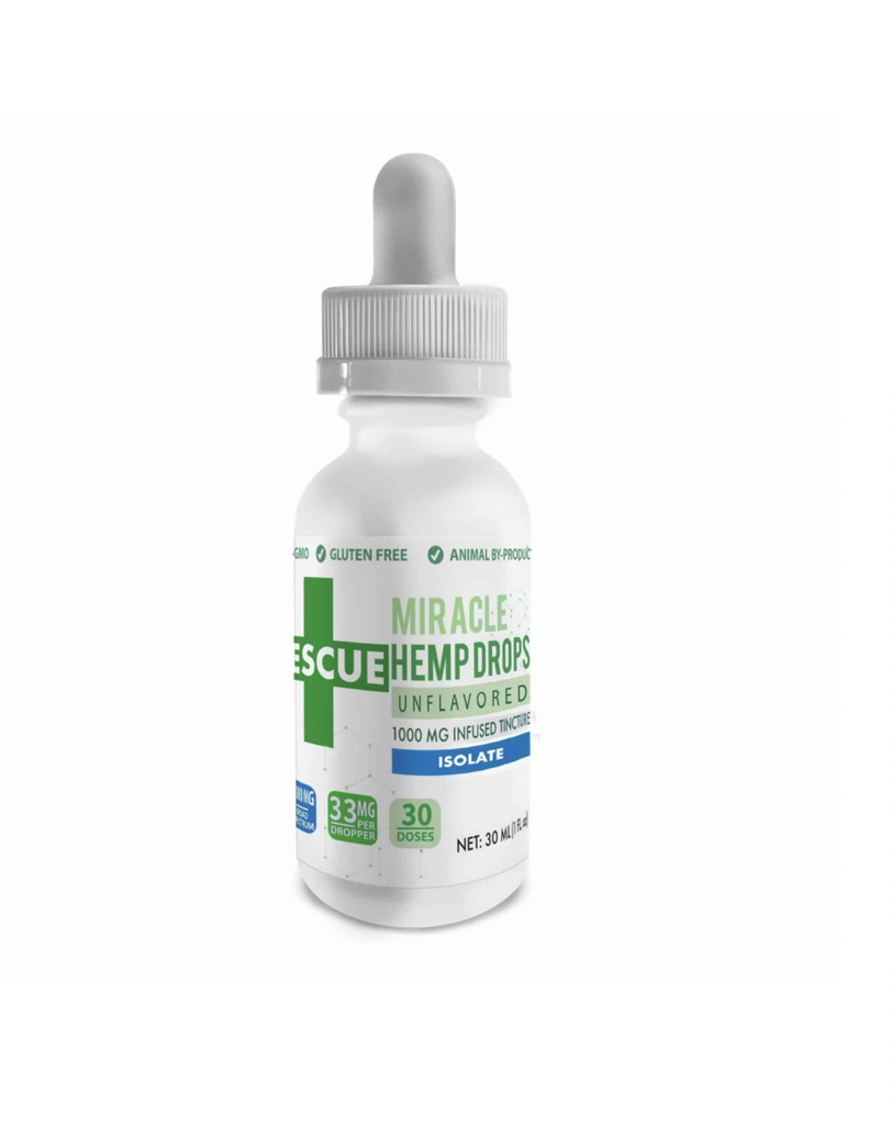 Rescue - Miracle Hemp Drops - Natural - 1000 MG