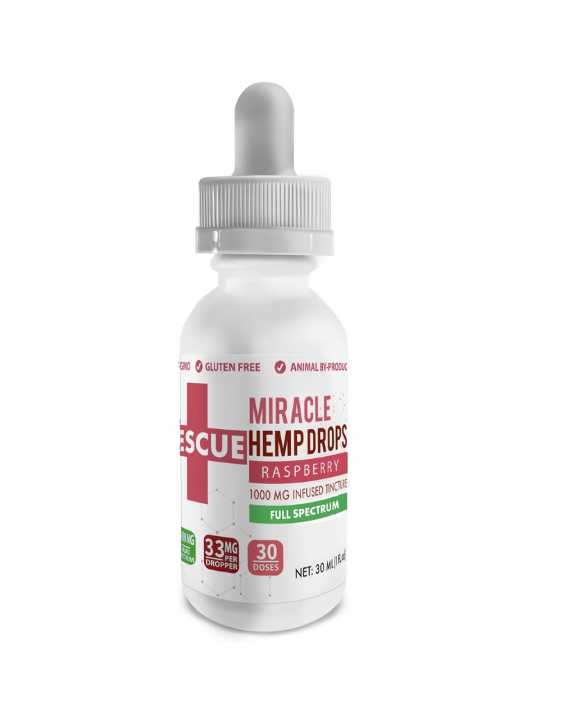 Rescue - Miracle Hemp Drops - Rasberry - 1000 MG