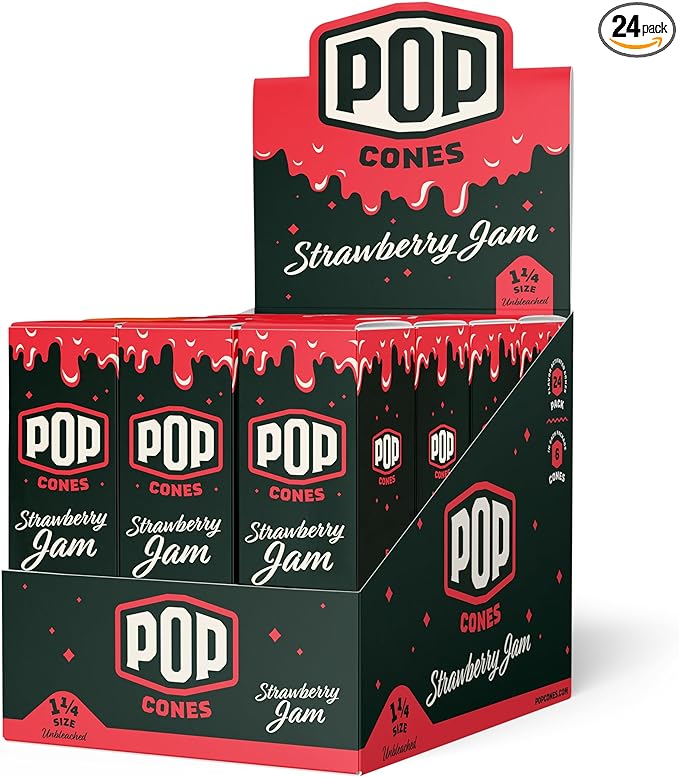 Pop Cones - Unbleached - 1¼ Size - Strawberry Jam