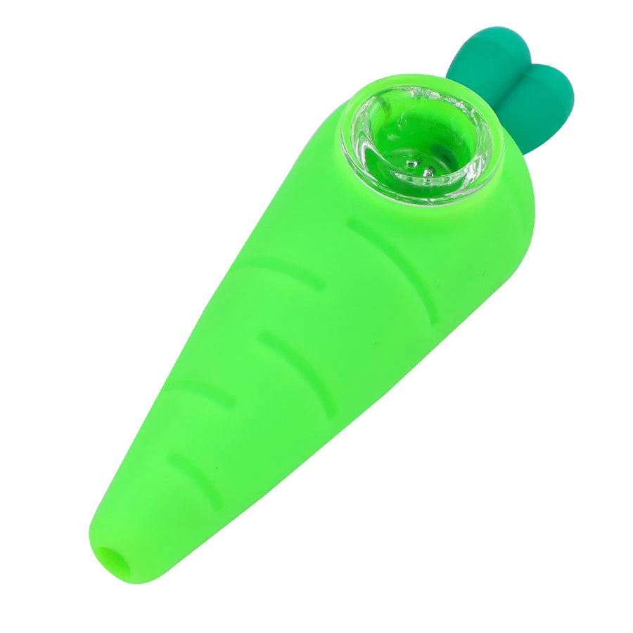 Silicone Green Carrot Hand Pipe