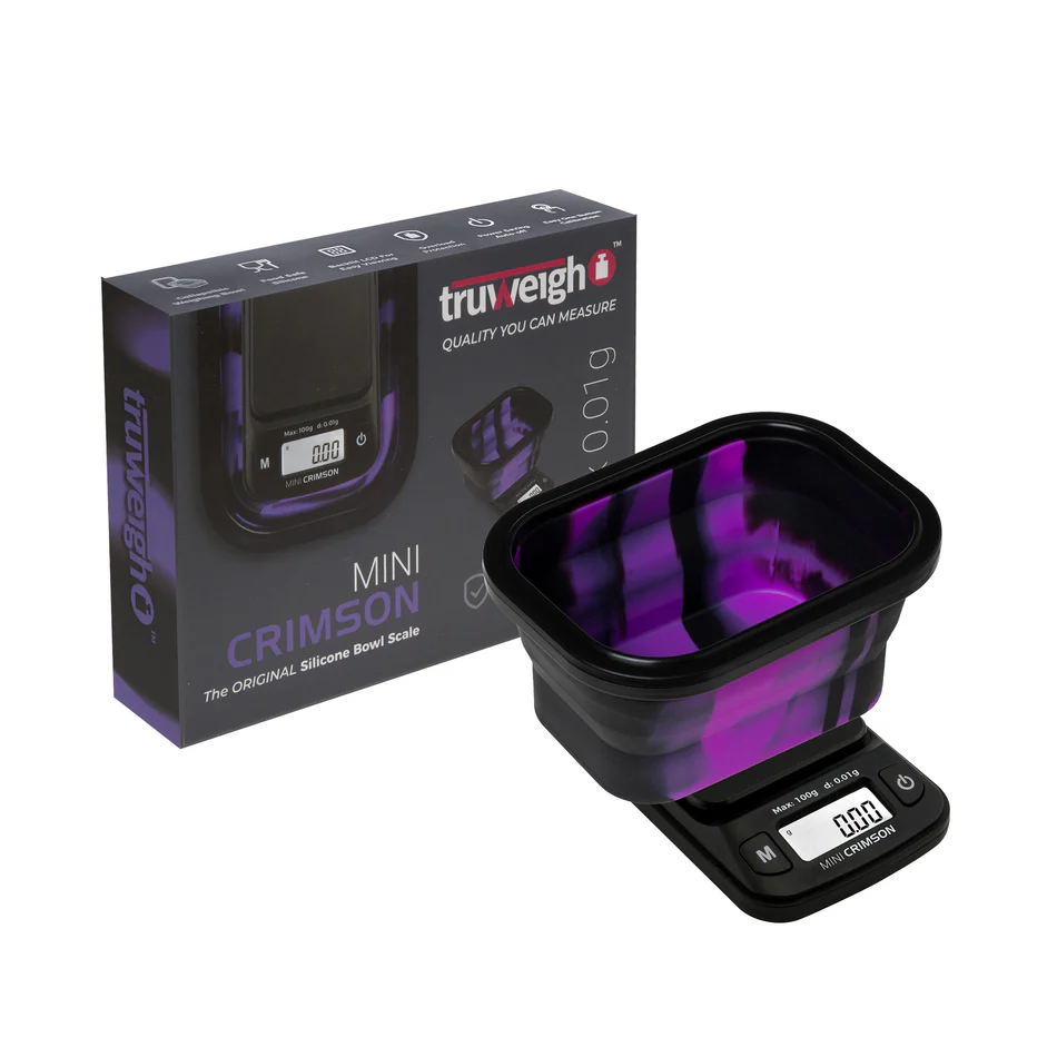 Truweigh - Mini Crimson Scale w/Silicone Bowl - 100g x 0.001g - Purple/Black