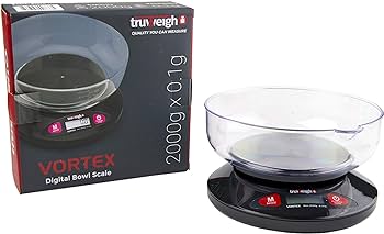 Truweigh - Vortex Digital Scale Bowl - 2000g x 0.1g - Black