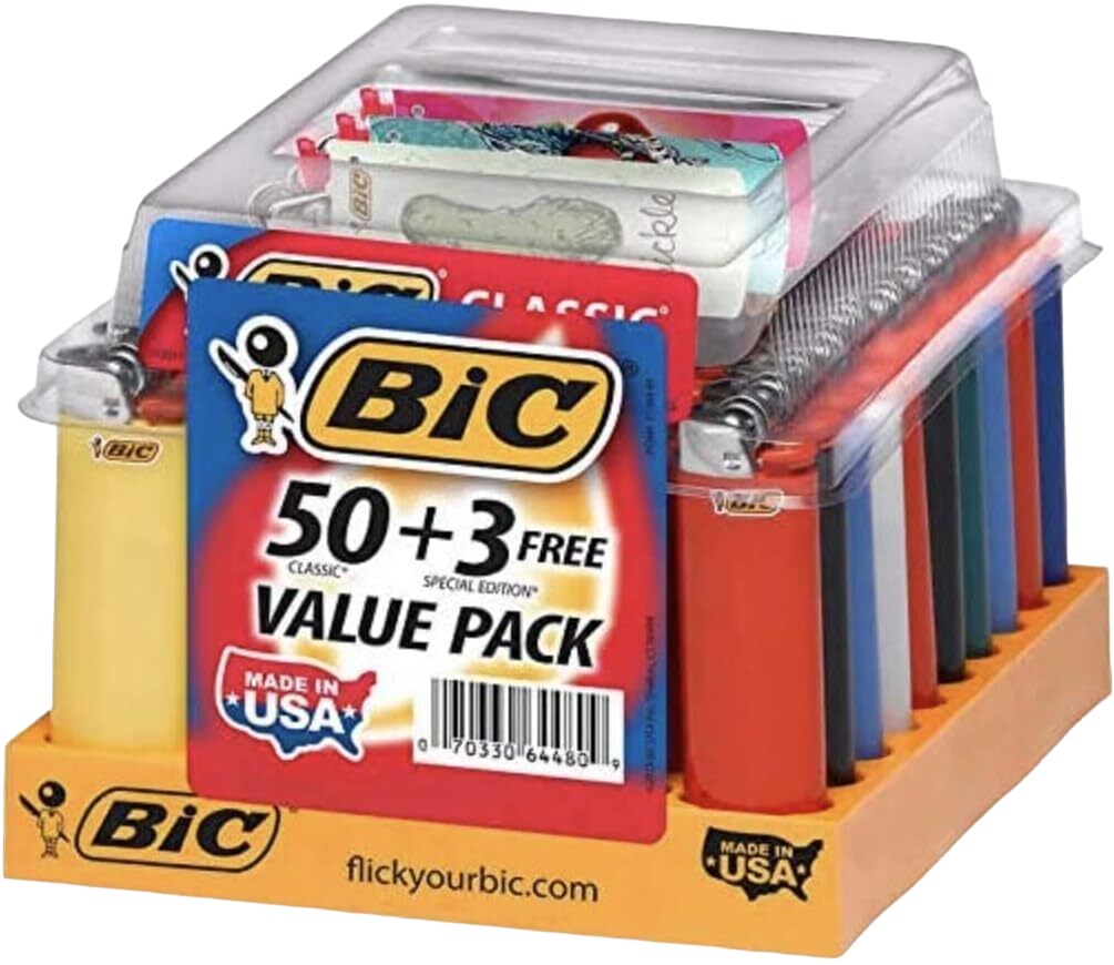 Bic Lighters - 50 Maxi Classic Lighters + 3 Bonus Classic Lighters