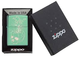 Zippo Lighter - Botanical Skull Design