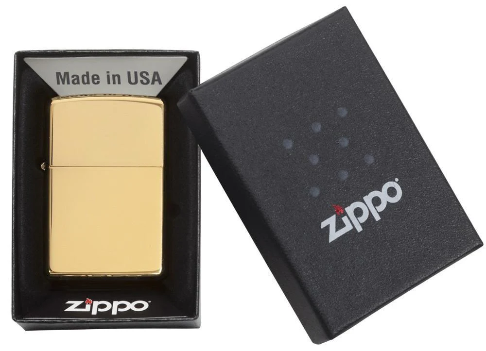 Zippo Lighter - Gold - Solid Brass