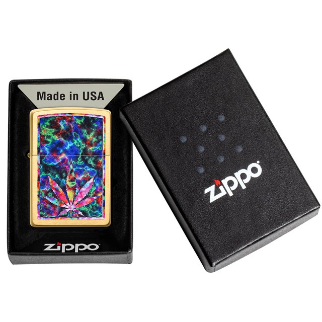 Zippo Lighter - Weed Leaf Design