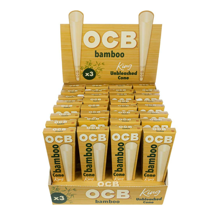 OCB - Bamboo - Unbleached Cone - King Size - 32 x 3