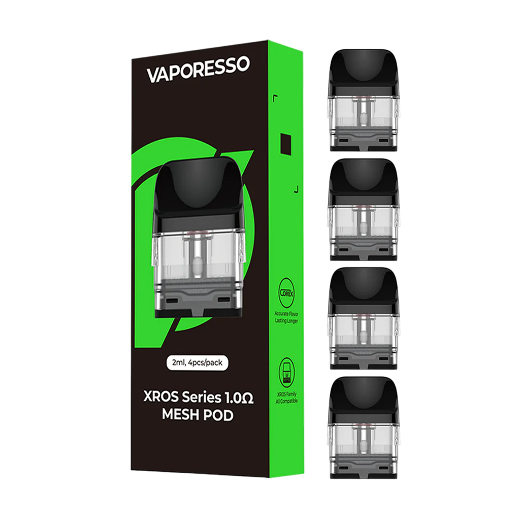 Vaporesso - XROS Series - Black - 1.0Ω Mesh Pod - 2ML, 4pcs/pack