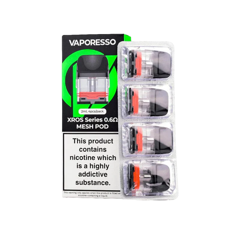 Vaporesso - XROS Series - Black/Red - 0.6Ω Mesh Pod - 2ML, 4pcs/pack