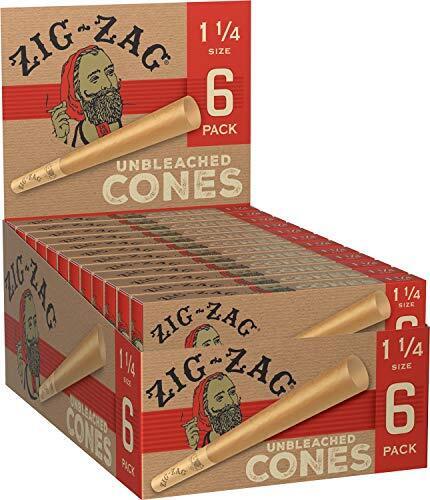 Zig-Zag - Unbleached Cones - 1¼ Size - 6 Pack