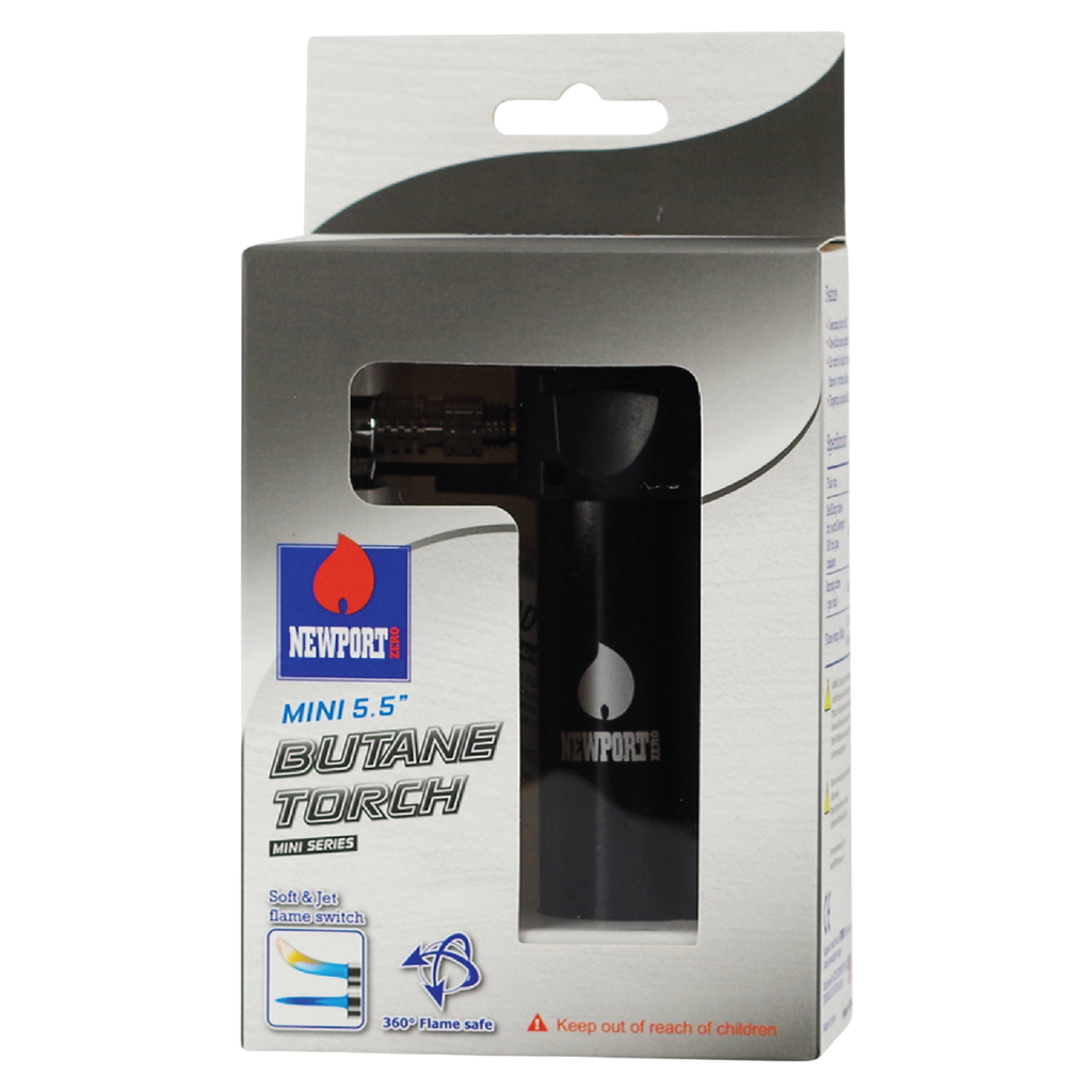 Newport Zero - Mini 5.5" Butane Torch - Black