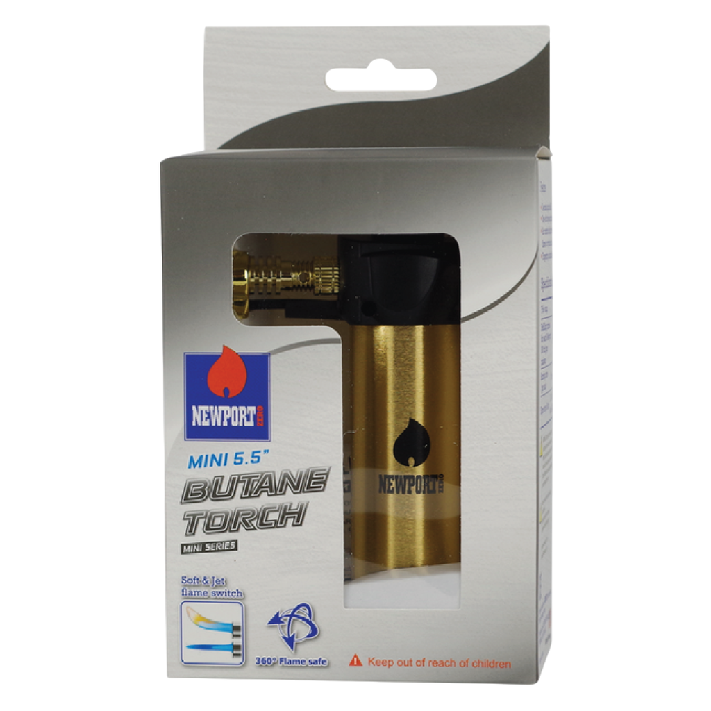 Newport Zero - Mini 5.5" Butane Torch - Gold