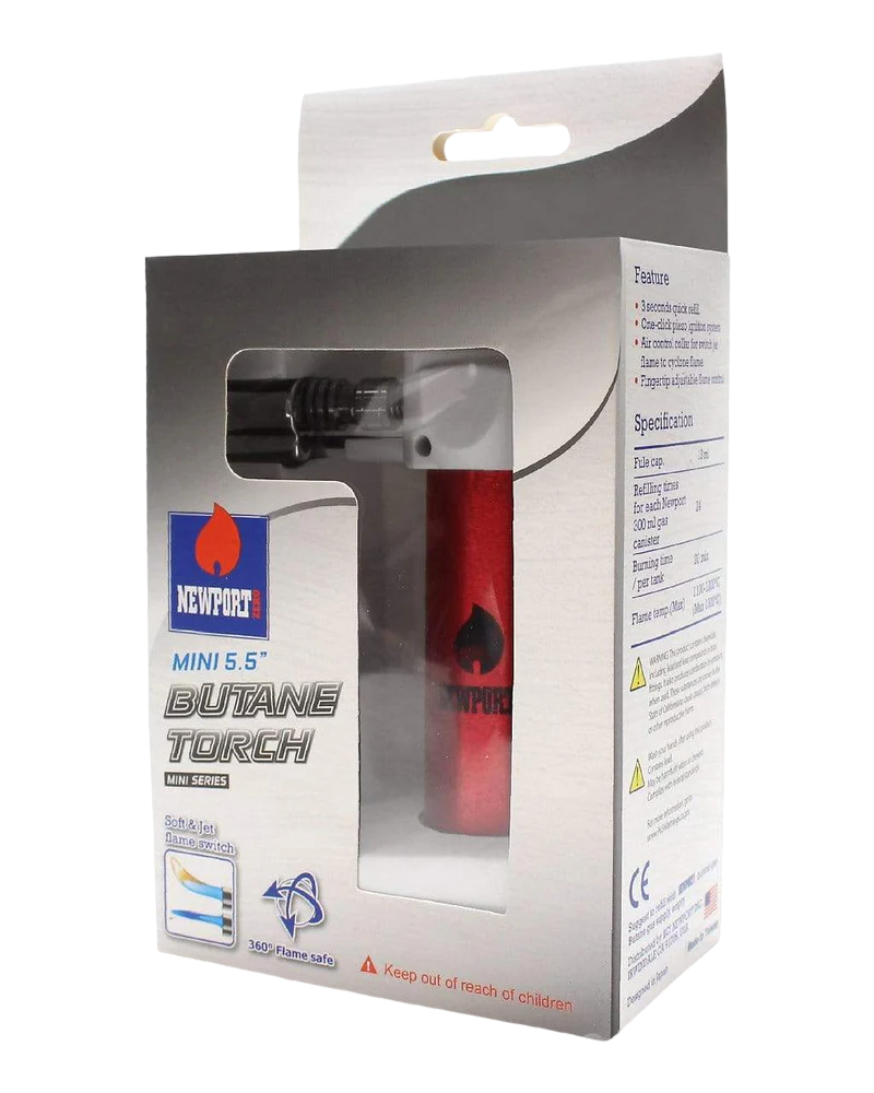 Newport Zero - Mini 5.5" Butane Torch - Red