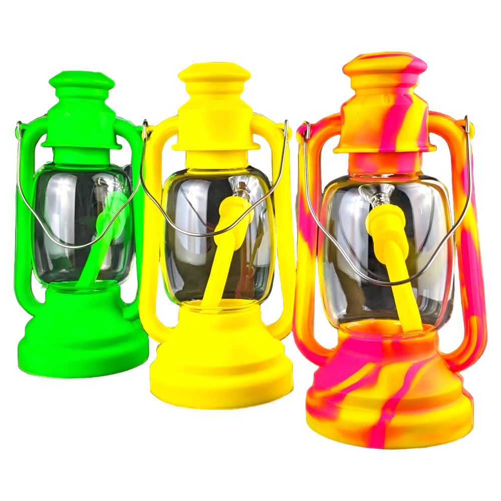 8" Silicone Waterpipe - Lamp Design - Assorted Colors