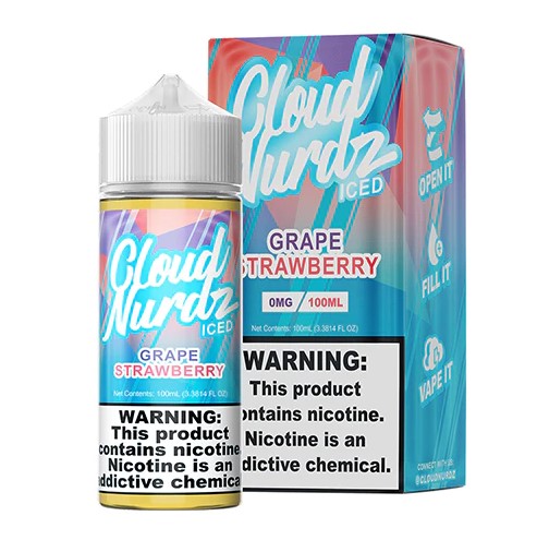 Cloud Nurdz - Iced Salts - Iced Grape Strawberry - 0mg/100ml