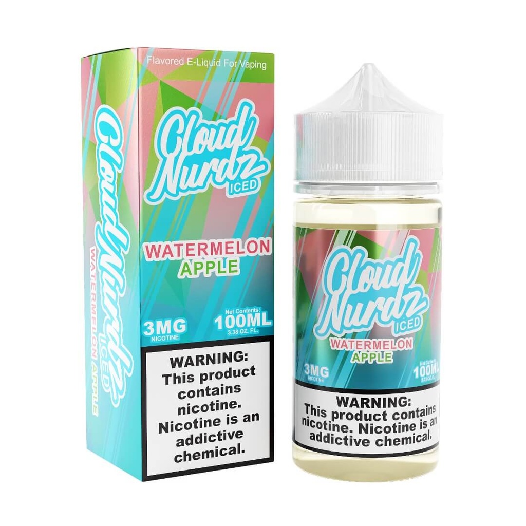 Cloud Nurdz - Iced Salts - Iced Apple Watermelon - 3mg/100ml