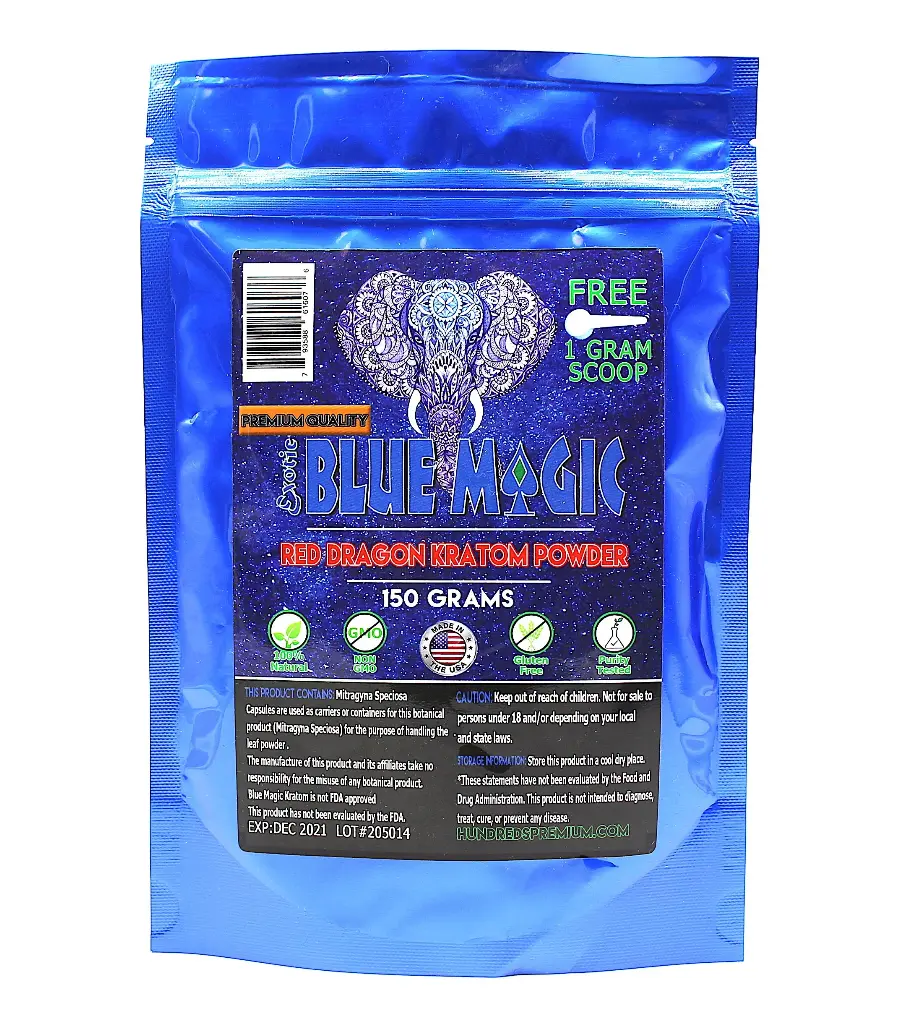 Blue Magic - Kratom Powder - Red Dragon - 150 Grams