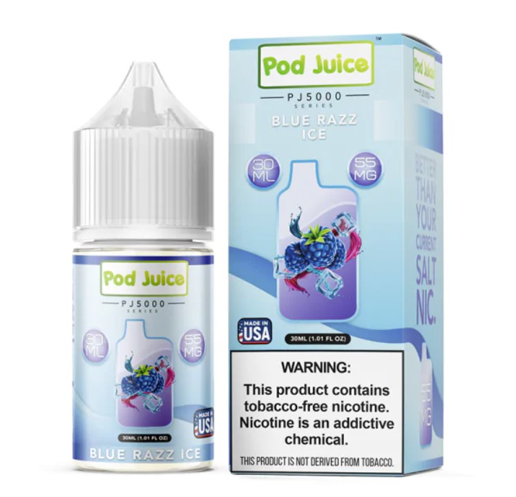 Pod Juice - PJ 5000 Series - Blue Razz Ice - Salt Nicotine - 55mg/30ml