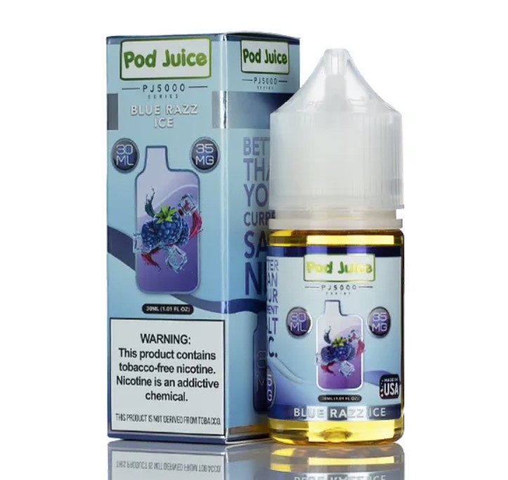 Pod Juice - PJ 5000 Series - Blue Razz Ice - Salt Nicotine - 35mg/30ml