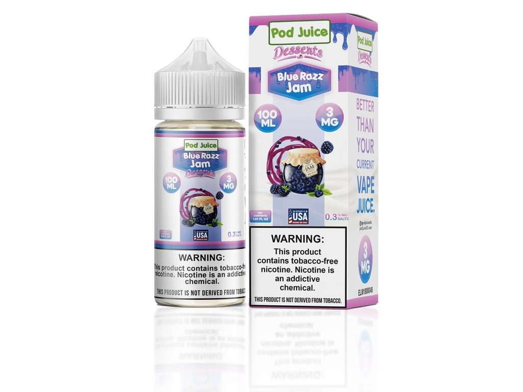 Pod Juice - Desserts - Blue Razz Jam - 3mg/100ml