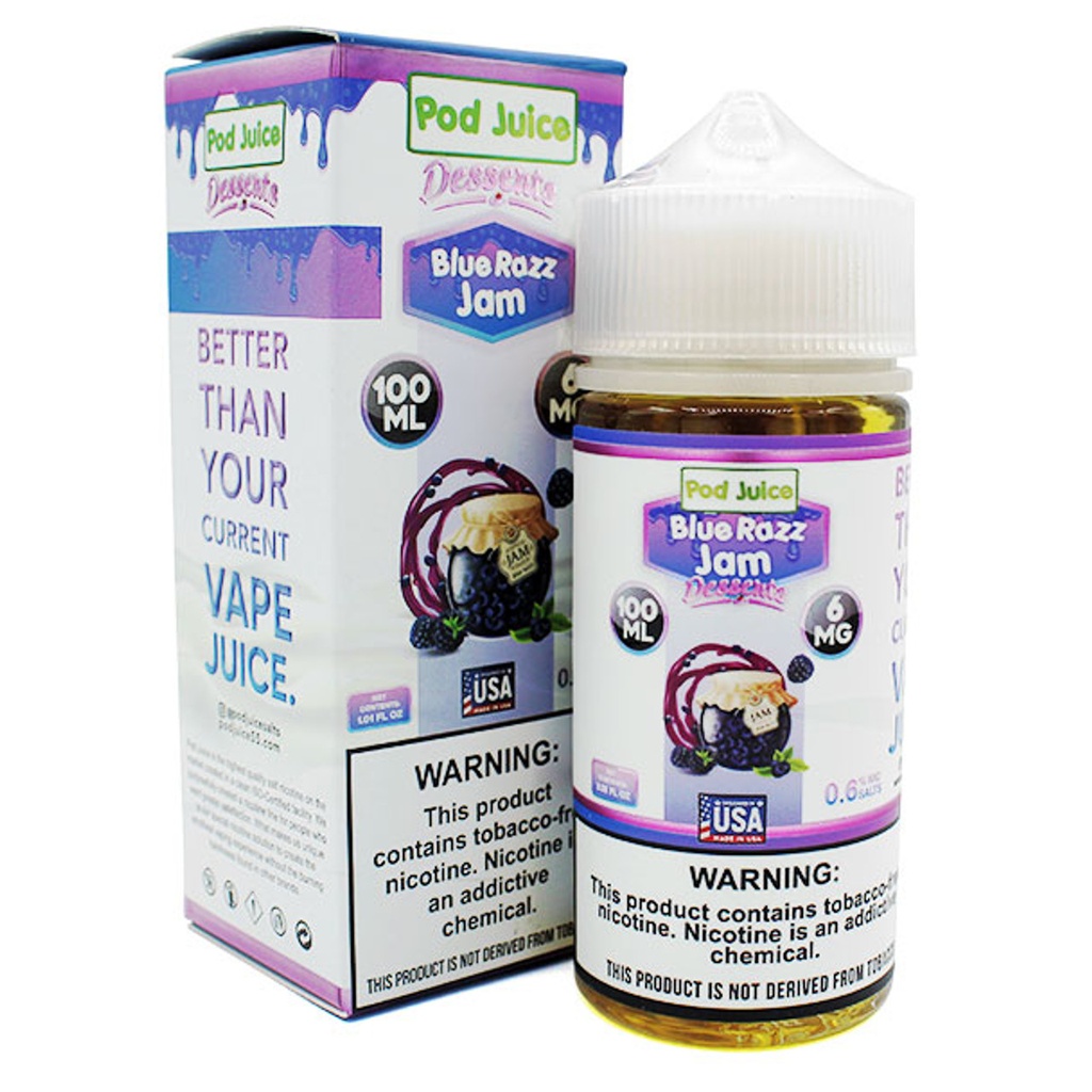 Pod Juice - Desserts - Blue Razz Jam - 6mg/100ml