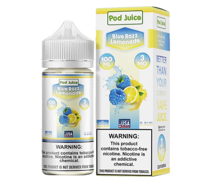 Pod Juice - Blue Razz Lemonade - 0mg/100ml