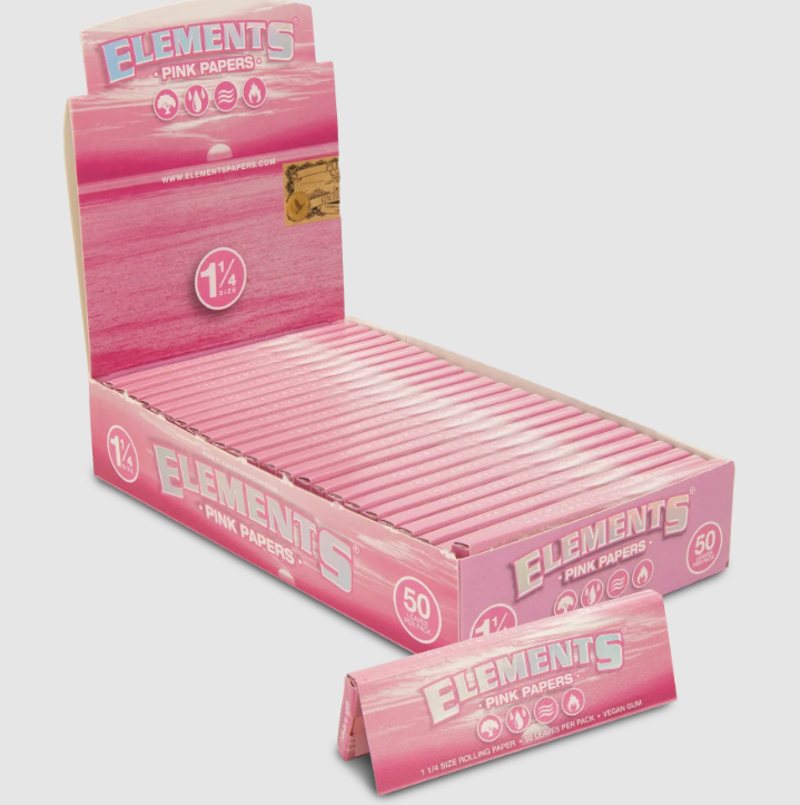 Elements - Pink Papers - 1¼ Size - 50 Leaves per box 