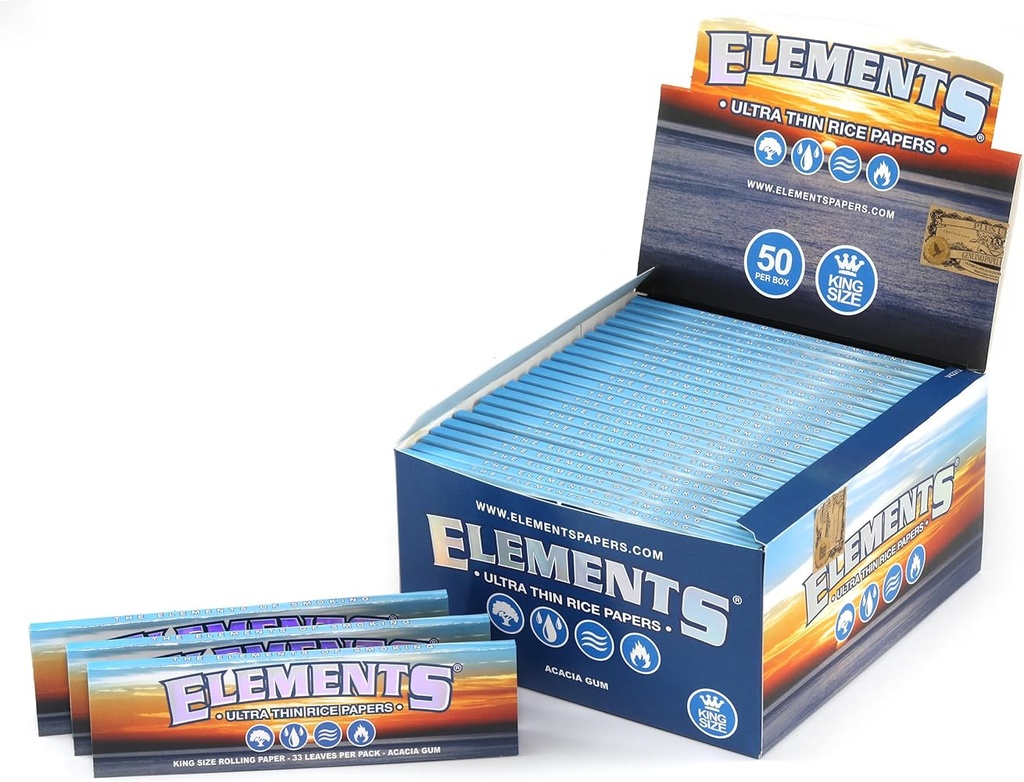 Elements - Ultra Thin Papers - King Size Wide - 50 per box 