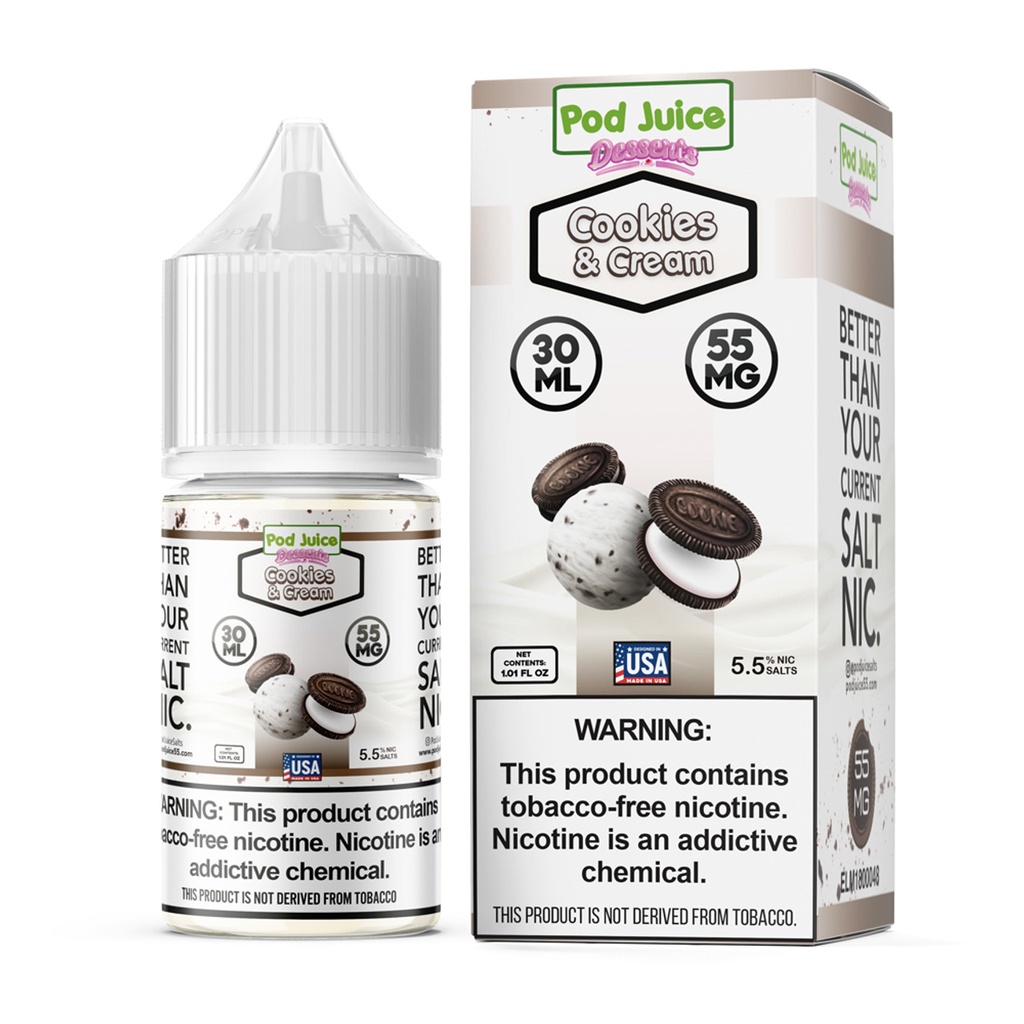 Pod Juice - Desserts - Cookies & Cream - 55mg/30ml