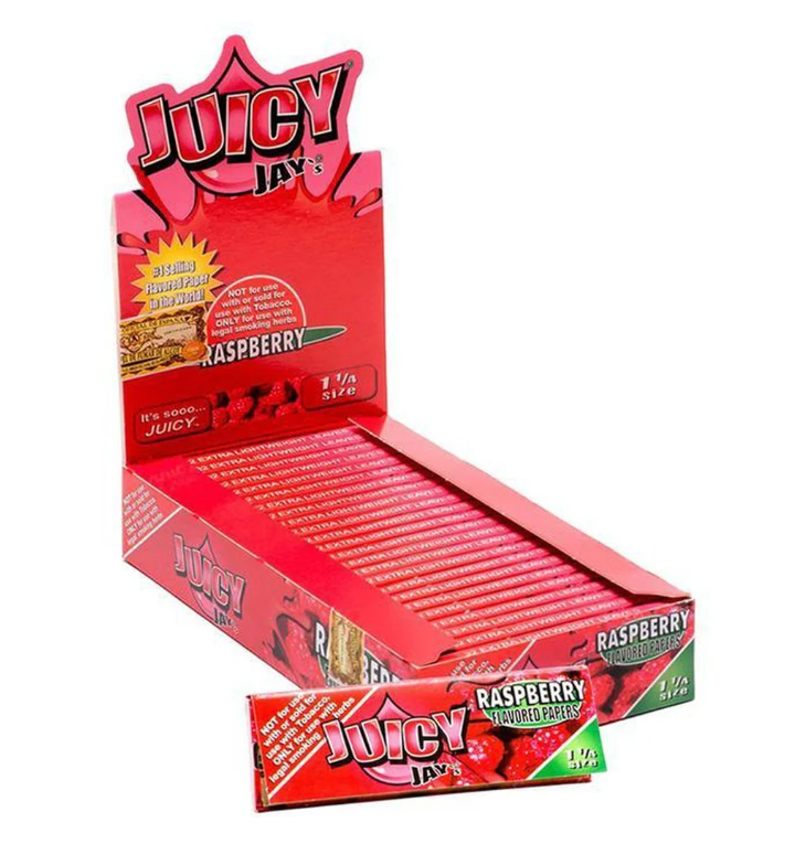 Juicy - Jay's - Raspberry - 1¼ Size - 24 Packs x 32 Leaves