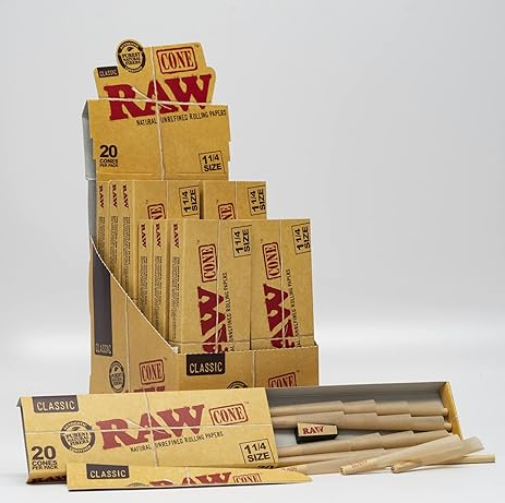 RAW - Classic - 1¼ Size - 20 Cones Per Pack 