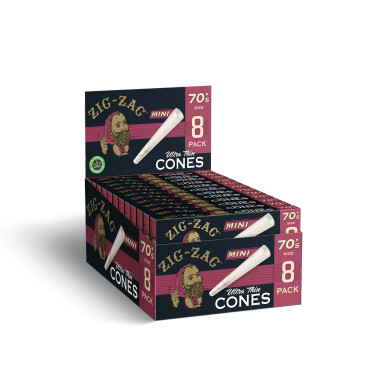 Zig-Zag - Ultra Thin Cones - 70's Size - 8 Pack 