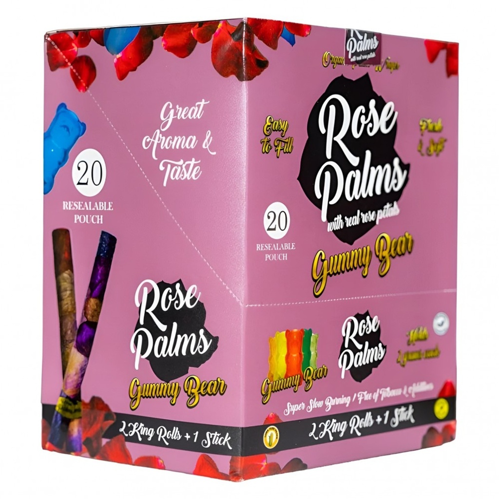 Rose Palms - 20 Pack/2 King Rolls - Gummy Bear 