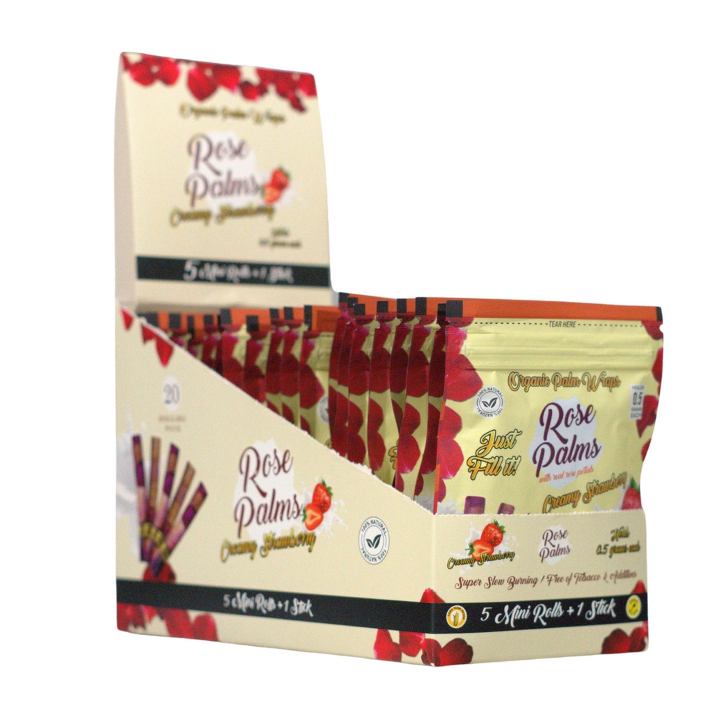 Rose Palms - Creamy Strawberry - 20 Pack/5 Mini Rolls