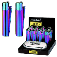 Clipper - Reusable - Icy - 12 Lighters + 12 Gift Boxes