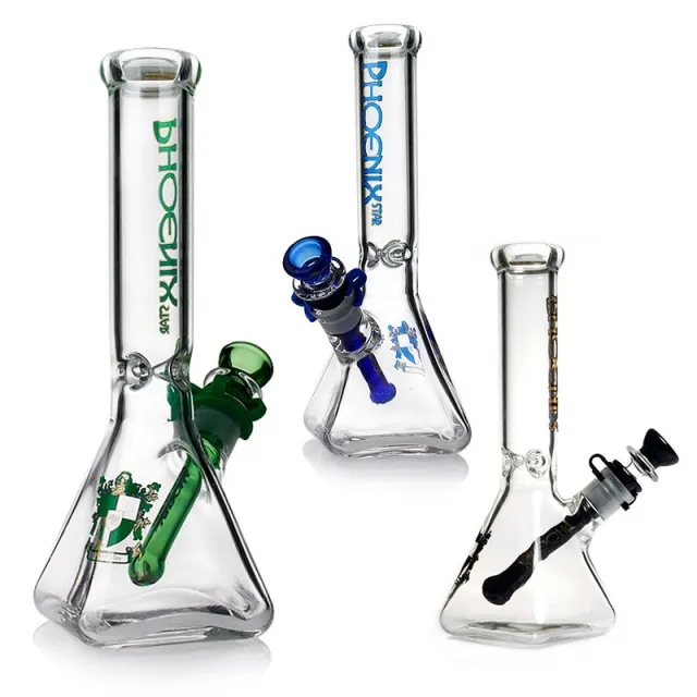 10" Phoenix Star - Square Base Bong - Assorted Colors