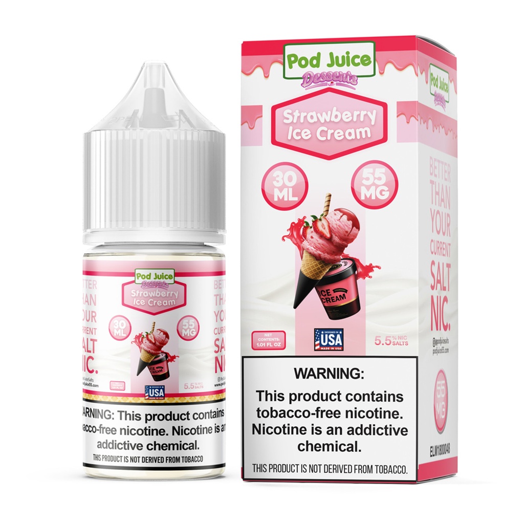 Pod Juice - Desserts - Strawberry Ice Cream - 55mg/30ml