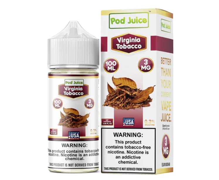 Pod Juice - Virginia Tobacco - 0mg/100ml