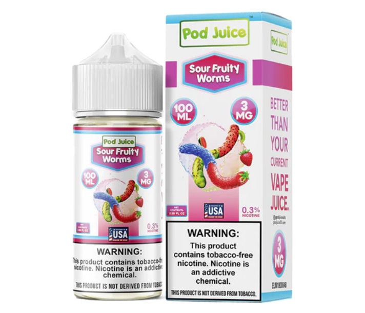 Pod Juice - Sour Fruity Worms - 0mg/100ml