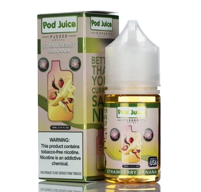 Pod Juice - PJ 5000 Series - Strawberry Banana - Salt Nicotine - 35mg/30ml