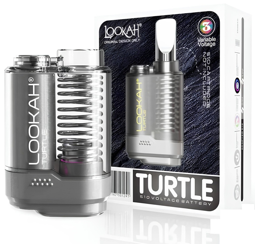 Lookah - Turtle - 510 Thread Vape Battery - Gray 