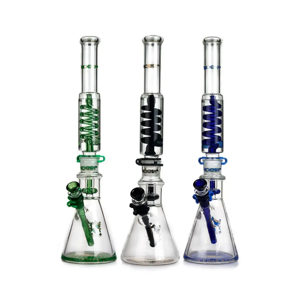 18 " Phoenix Star - Glycerin Waterpipe With Freezable coil - Assorted Colors 