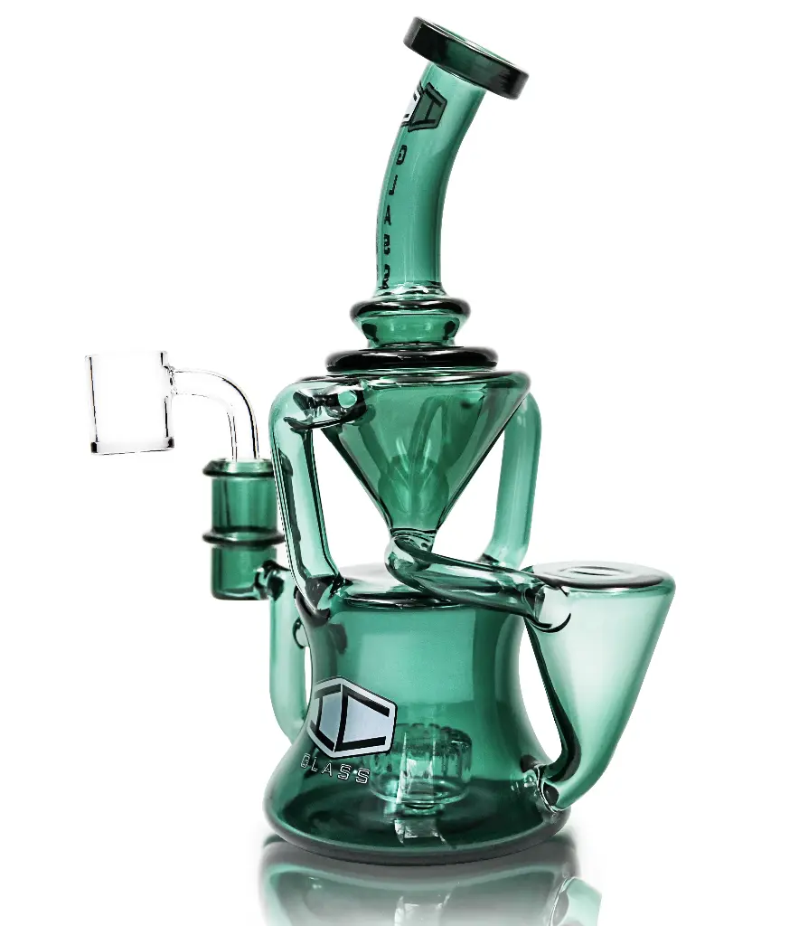 IC Glass - Aqua - Honey Drip Recycler with Mushroom Sphere